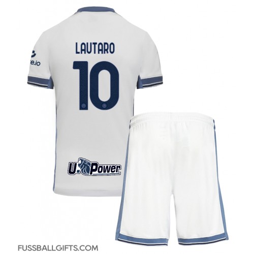 Inter Milan Lautaro Martinez #10 Fußballbekleidung Auswärtstrikot Kinder 2024-25 Kurzarm (+ kurze hosen)